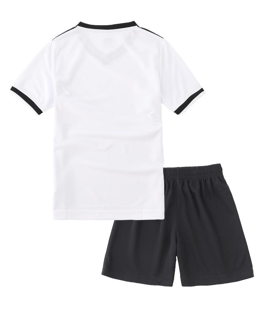 Hiheart Soccer Junior Training Short Sleeves and Breathable and Size 120 Kids' Jersey, Boys' Set, Shorts, Quick-Drying, White,