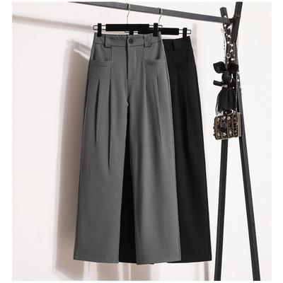 DIMANAF 2024 Plus Size New Long Pants Women Elastic Loose High Waist Loose Soft Casual Basic Solid Trousers Wide Leg Pants 5XL