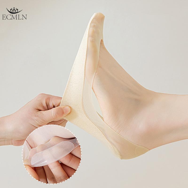Invisible Boat Socks for Women In Summer Thin Mesh Breathable Non-slip No-drop Heel Mesh Low-top Shallow Mouth Short Socks for Women
