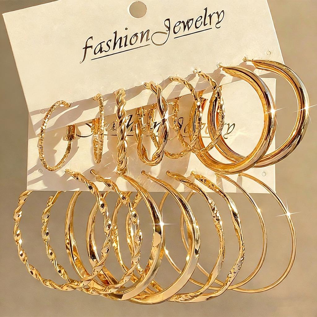 Hot-selling ring earrings in Europe and America, women's light luxury earrings set, personalized creative ear jewelry