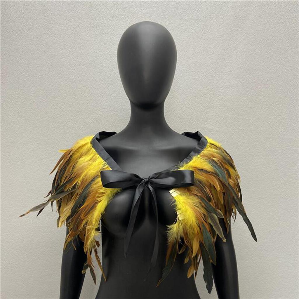 Gothic Feather Shawl Stage Makeup Ball Costume Accessories