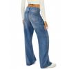 Women's High Waist Washed Women's Jeans Fashionable Versatile Straight Leg Pants