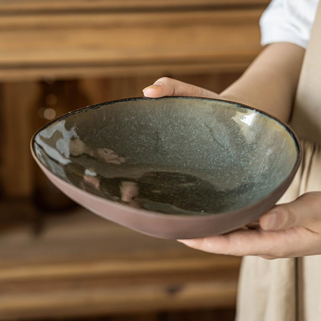 Miseczka o specjalnym kształcie Japoński styl retro Ceramiczna miseczka Naczynia Stołowe Domowa miska Miska na sałatkę owocową Kreatywna nieregularna miseczka