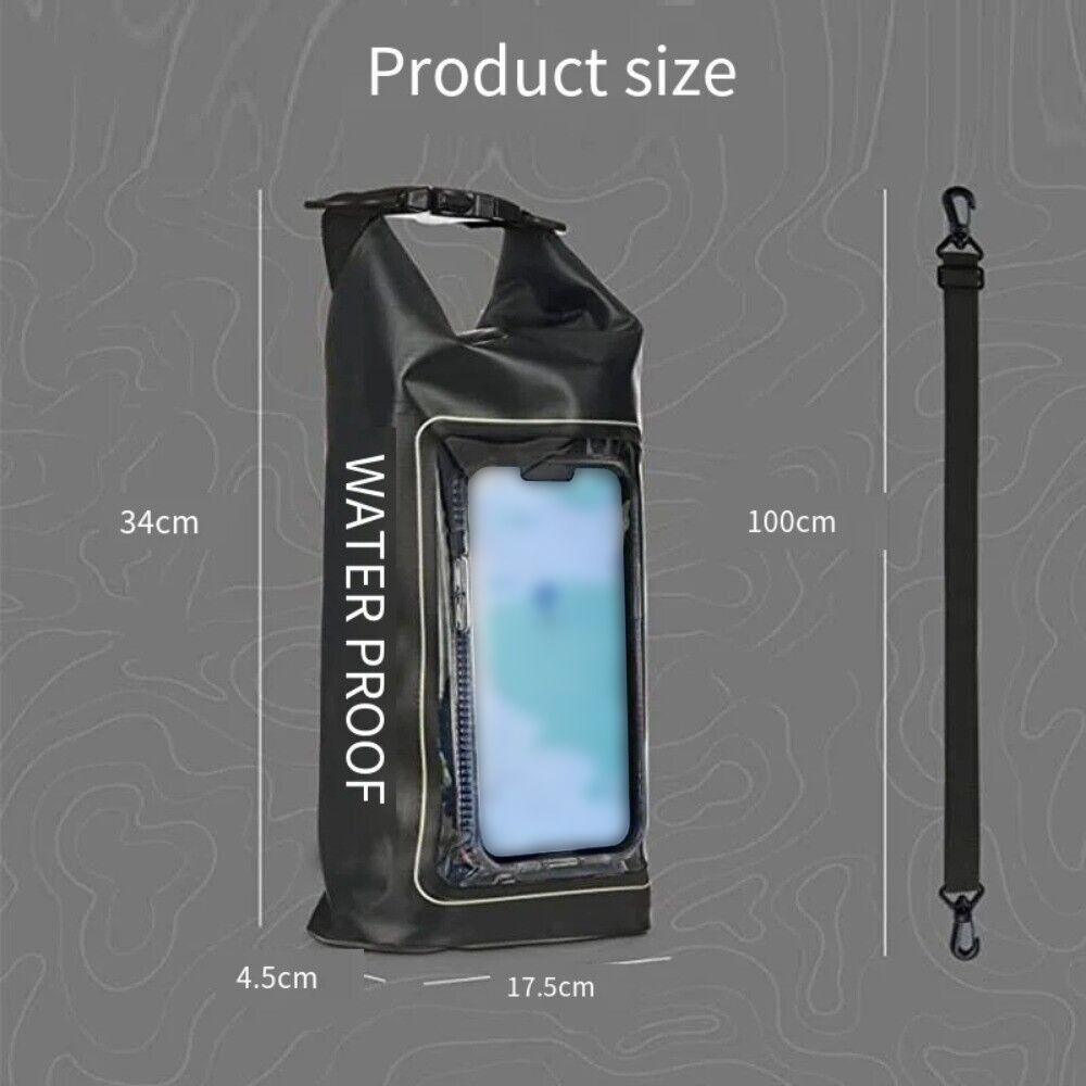 2L New PVC Clip Swimming Waterproof Bag Outdoor Mesh Material Messenger Bag 2-In-1 Beach Cell Phone Bag