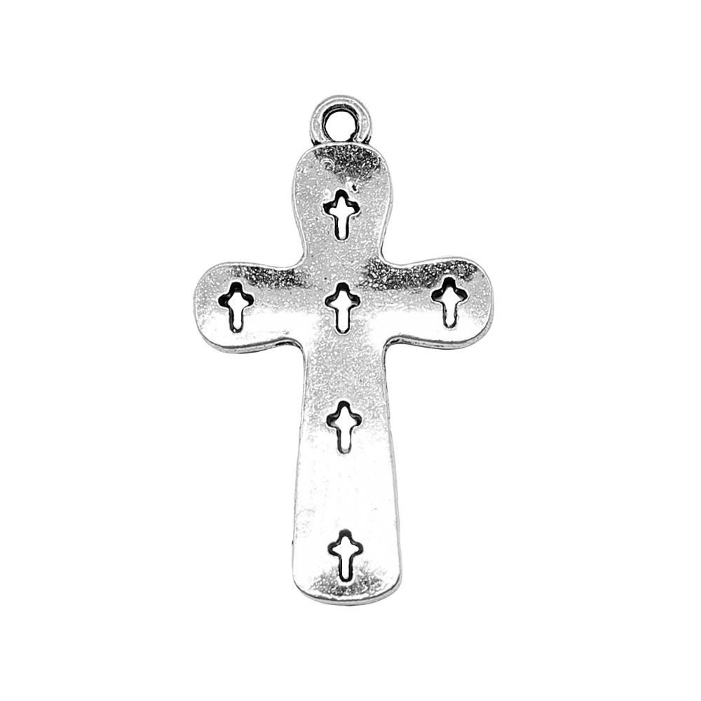 Hollow Cross Charms Multi Color Alloy Pendants For Gothic Christian Jewelry Accessories