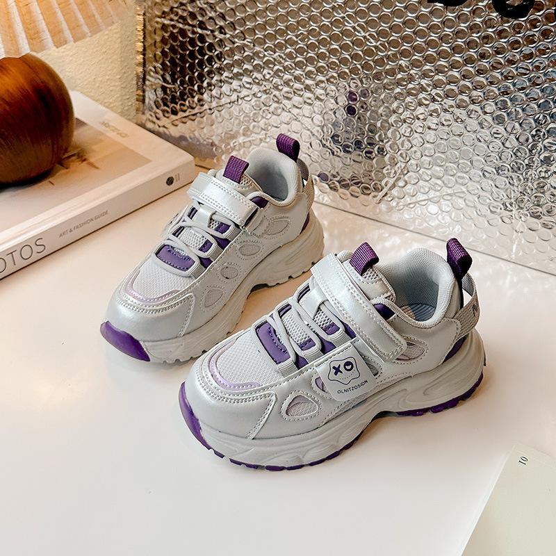 Boys' Autumn Running Shoes for Older Children, Soft-soled and Breathable White Shoes