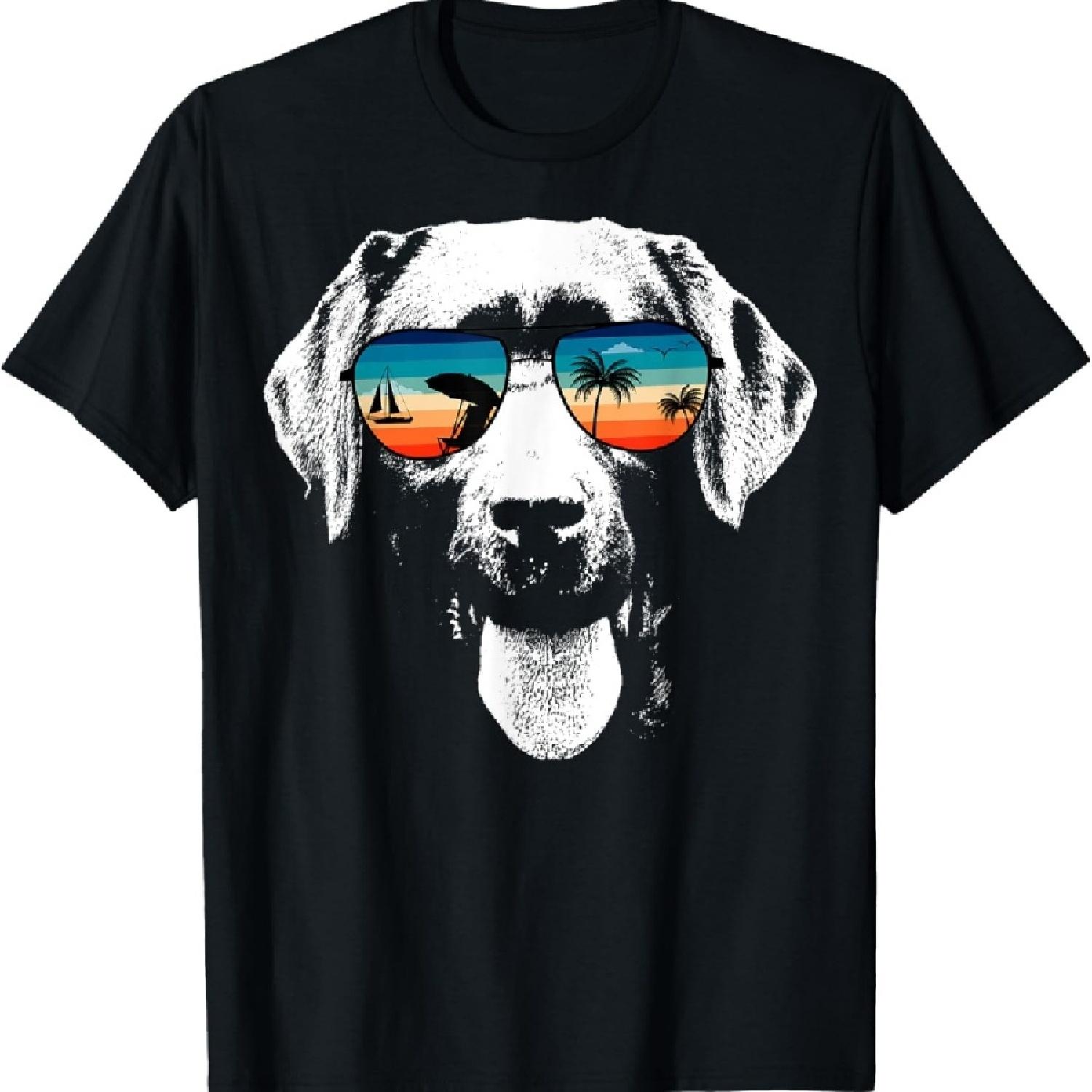 

BORADOR Shirts With Glasses Sunglasses Retro Style T-Shirt S