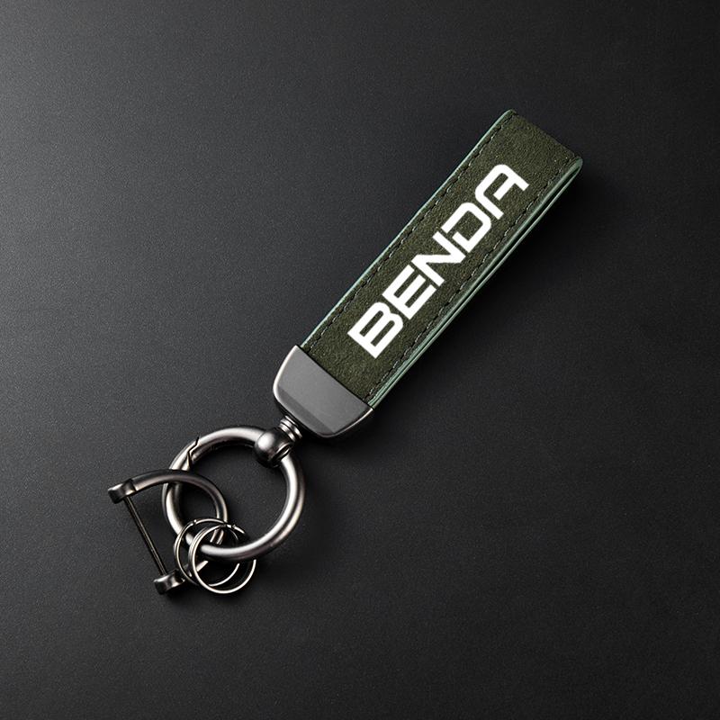 zkfan8 High-Grade Leather Suede Keychain Motorcycle Keyring For Keeway BENDA LFC 700 Benda 700 LFC Pro LFS 700 Accessories