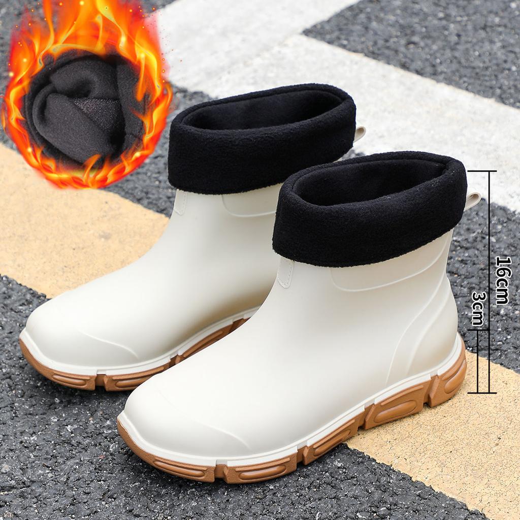 Fashion New Men's Rain Boots Rubber Gumboots Mid-calf Waterproof Working Boots Comfort Non-slip Fashion Men's Rain Boots Rubber Gumboots