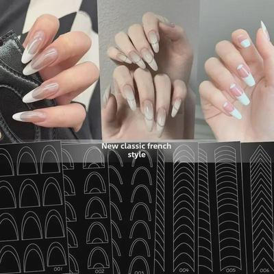French Nail Sticker Set: Tiefe V-, Hohl-, Hoch-, Flach- und Rundschablonen für vielfältige Nailart-Designs
