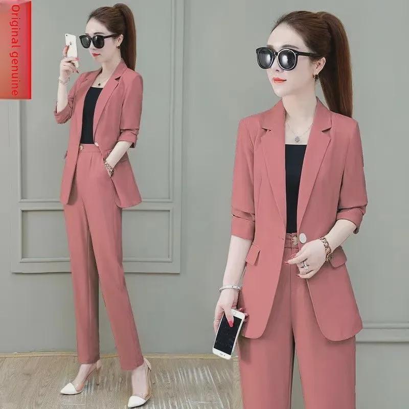 "Spring 2023 Women's Elegant Slim Suit Jacket - Stylish, High-End Formal Top"