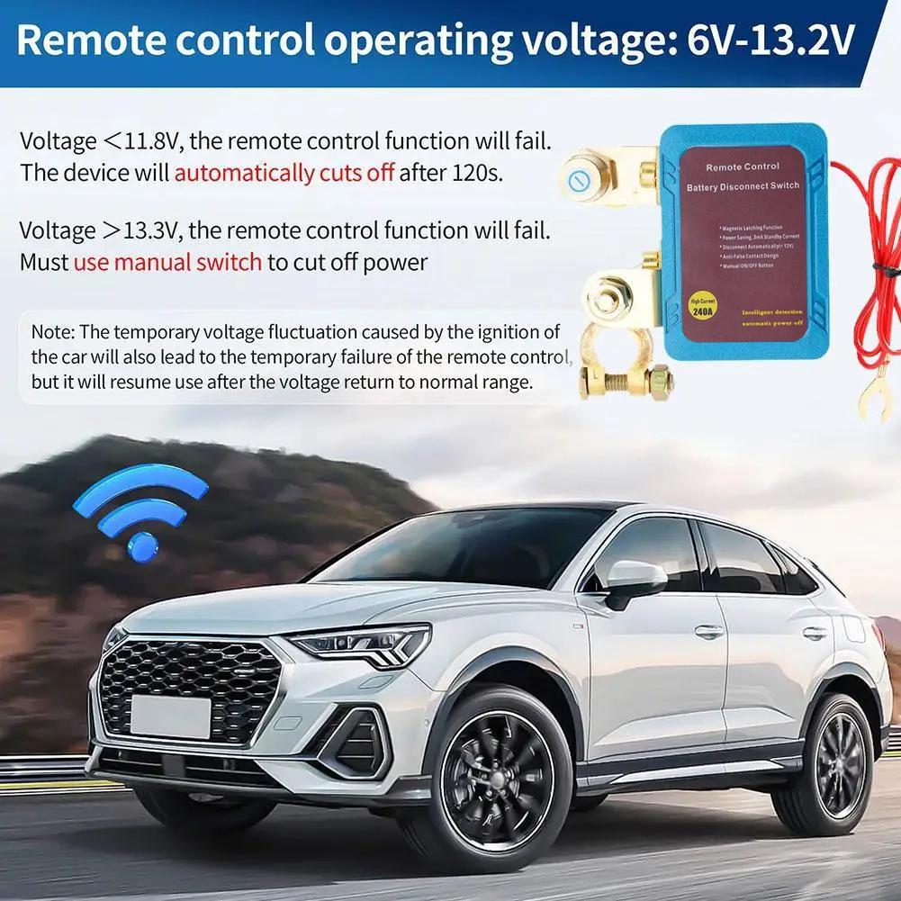 Car Remote Battery Disconnect Switch Automatic Power Shut Off Switch 12V 240A Remote Control Power Cut-off Switch