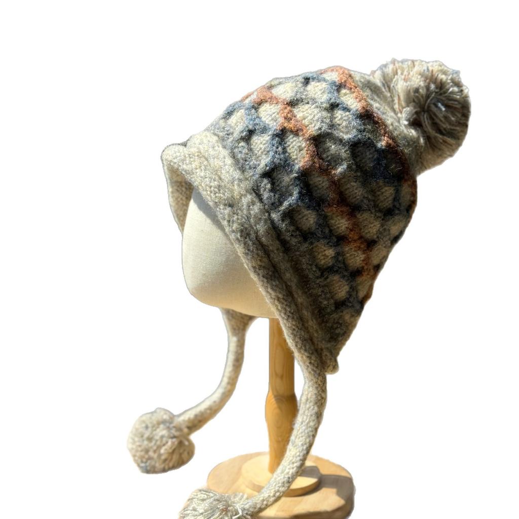 Knitted Hat for Women All Match Warm and Cold Proof Ear Protection Pullover Hat in Autumn and Winter Big Head Circumference Small Face