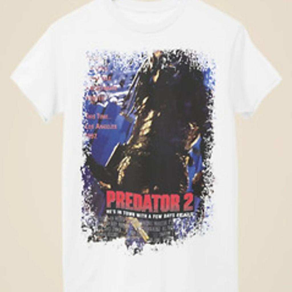 Predator Camiseta blanca unisex inspirada en pster de pelcula vintage Washed graphic Soft Stretched Stylish Comfortable