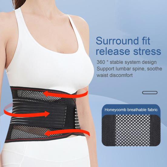 Lumbar Support Belt Steel Plate Support Double Pressurization Surround Fit Elastic Lumbar Spine Fixed Sports Support Belt Outdoor Sports