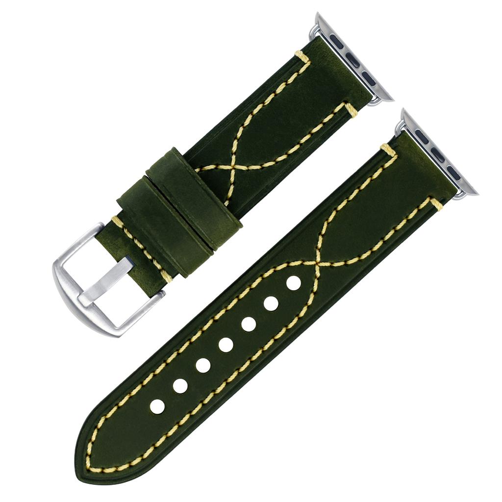 Apple Strap Apple Iwatch7 SE 6 5 4 Genuine Leather First Layer Stainless Steel Pin Buckle Leather Strap Men