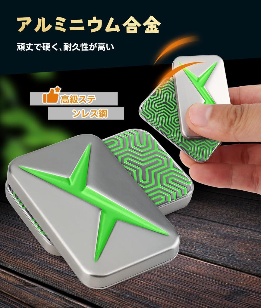 YIK TUNG Luminous Fidget Slider, Fidget Toy, Time Killer, Square Shape, Stress Relief, Adult Desk Toy, Gift, Christmas (Fluorescent Breakthrough)