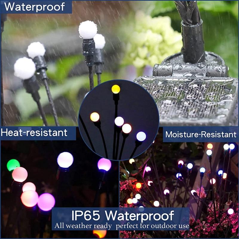 Decorative Solar Garden Light Outdoor Waterproof Firefly- for Path Light for Pathway Yard Patio Landscape Warm White/Col