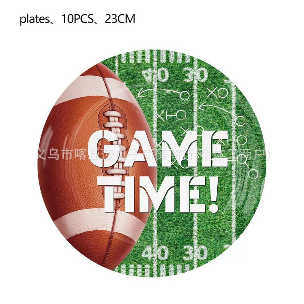 Super Bowl Football Party Supplies American Football Children'S Birthday Party Tableware Tablecloth Paper Plates Tissue Decoration