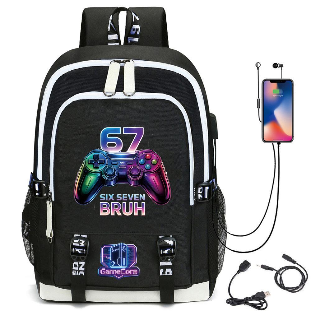 Digital Printing Gamepad Pattern Backpack Cartoon Elementary School Bag Large Capacity Usb Backpack