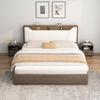 Modern Minimalist Solid Wood Panel Bed - Double (1.8m) or Single (1.2m) for Master Bedroom or Rental Room
