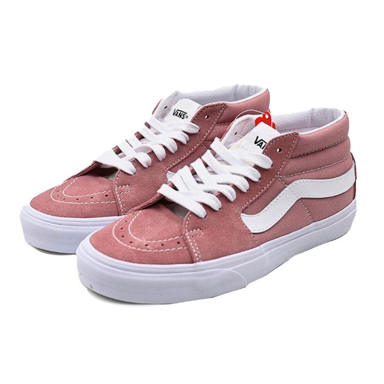Vans Sk8 Fashion Trend Versatile Mid-Top Skate Shoes Unisex Sneakers Cherry-Blossom-Pink VN0A3WM360D