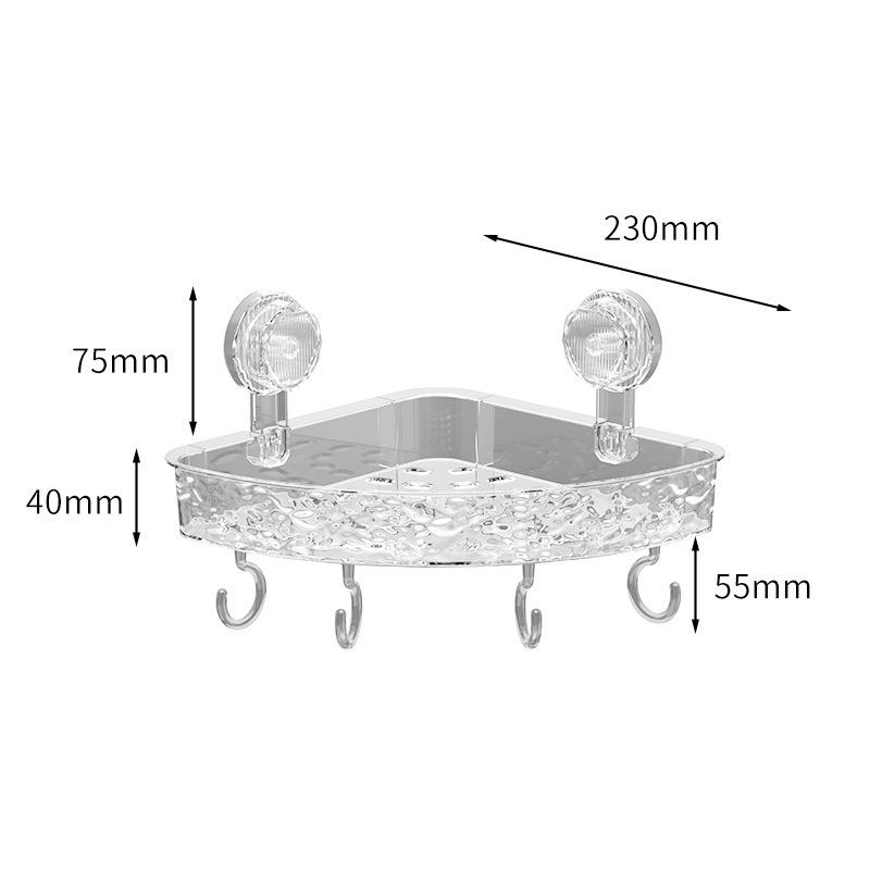 Wall-Mounted No-Drill Suction Cup Shelf - Damage-Free Bathroom Storage Box