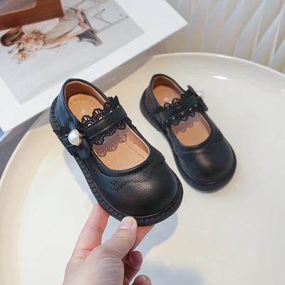 2024 Chaussures en Cuir pour Enfants pour Filles Automne Nouvelle Mode Semelle Souple Style Français Antidérapant Chic Polyvalent Chaussures Confortables