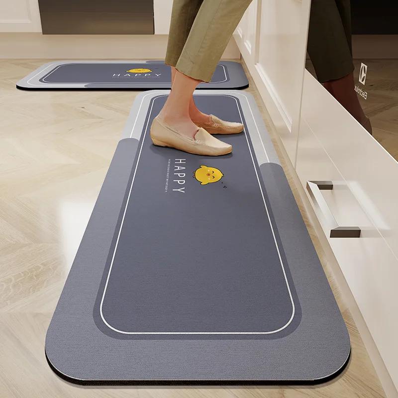 

Retro Kitchen Floor Mat Oil-proof Waterproof Anti-fouling PVC Home Rug Dirty Resistant Anti-slip Balcony Carpets Tapis 45x70cm 17.7x27.5in