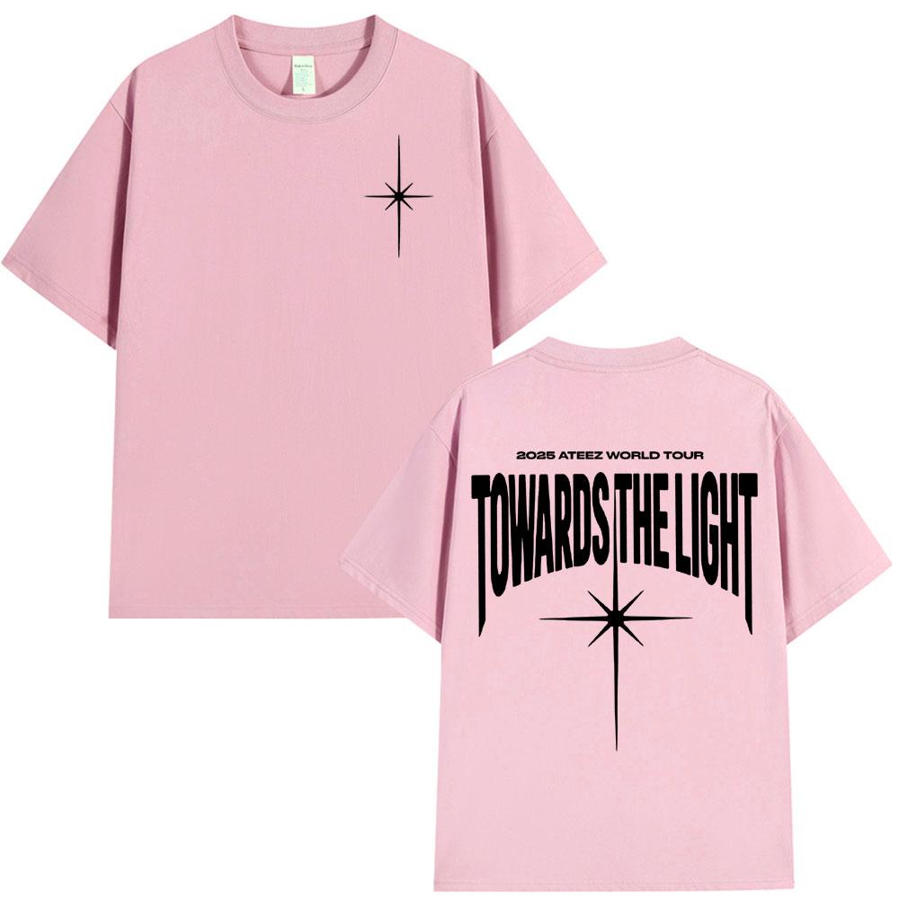Fashion 2025 Ateez World Tour Towards The Light T Shirt Korean Kpop T-shirt Men Women Casual Cotton Cozy Short Sleeve T-shirts