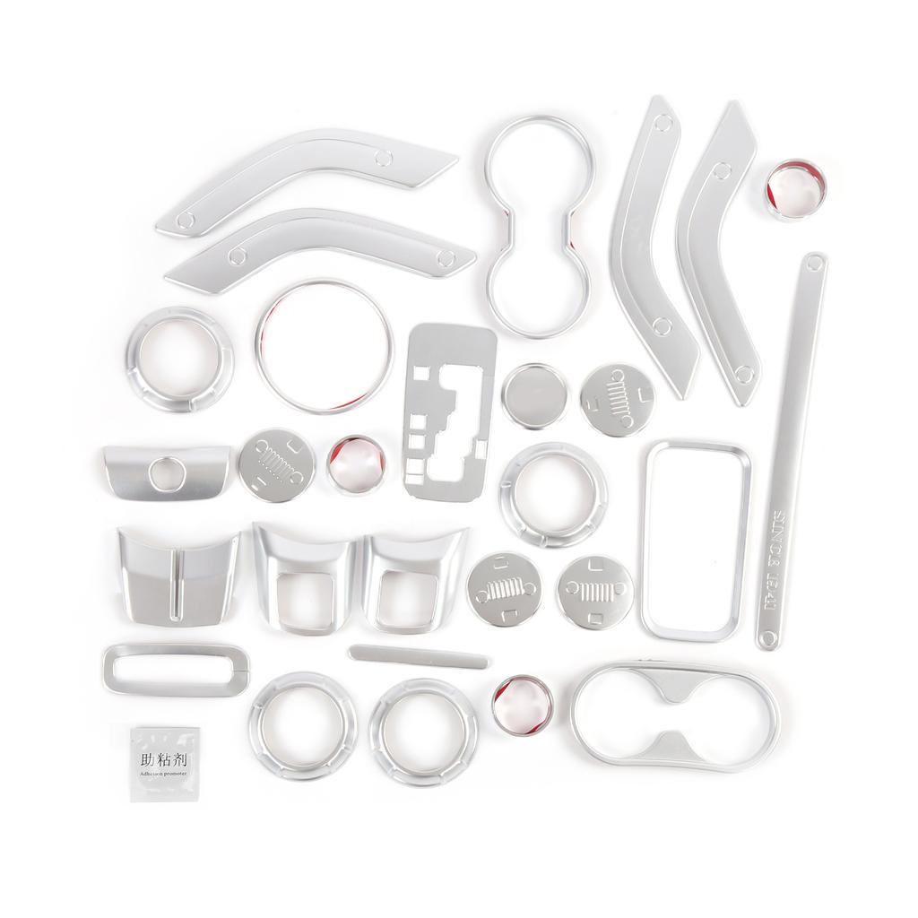 28pcs Interior Trims Decoration Kit Replacement for     JK JKU 2 Door 4 Door 2011-2018
