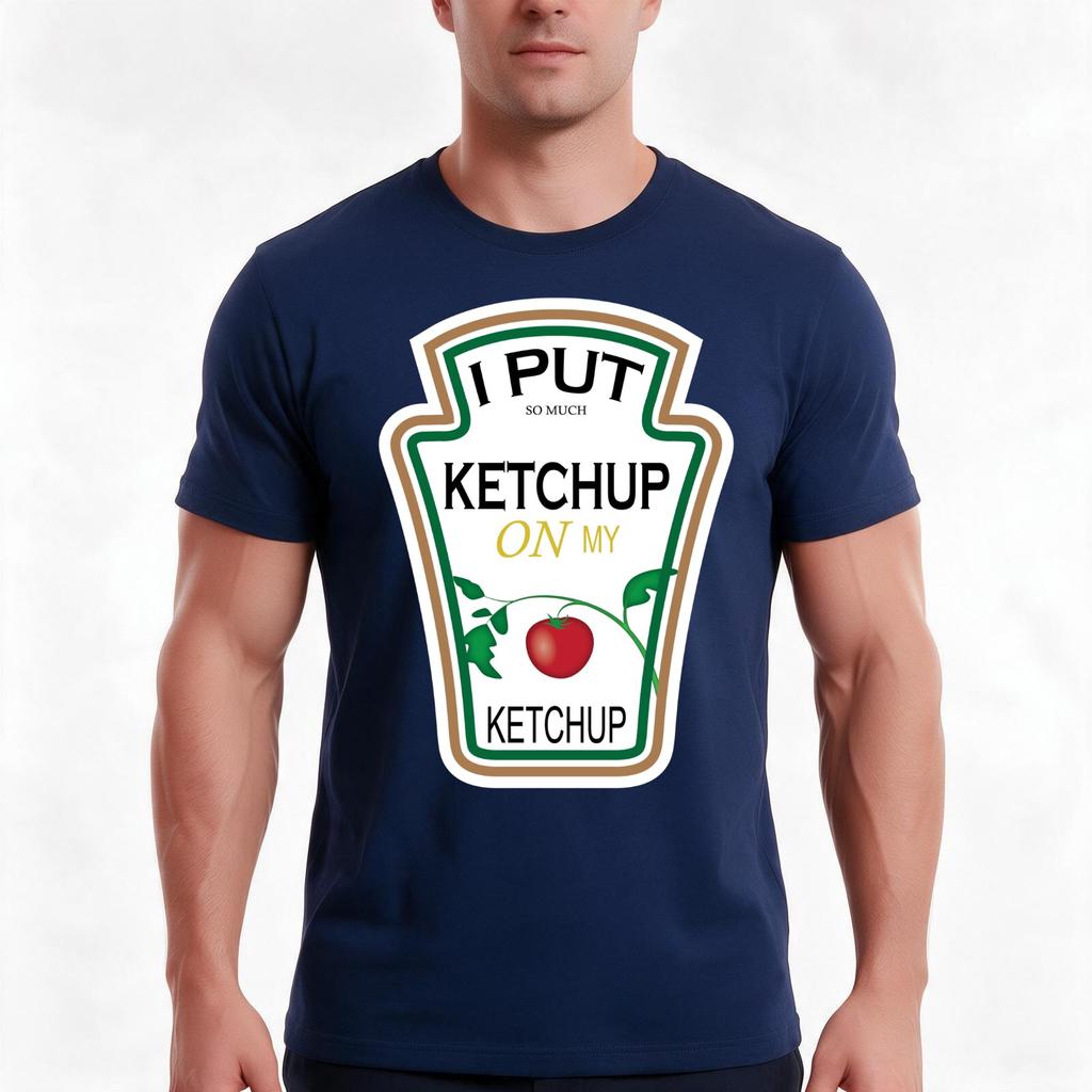 I Put Ketchup On My Ketchup Tshirt Summer Casual Cotton Tee Oversized Streetwear Tops Vintage Graphic Print 100 Cotton
