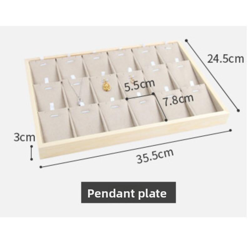 Minimalist natural wood jewelry display tray - stylish ring, necklace, bracelet, watch, and bangle organizer