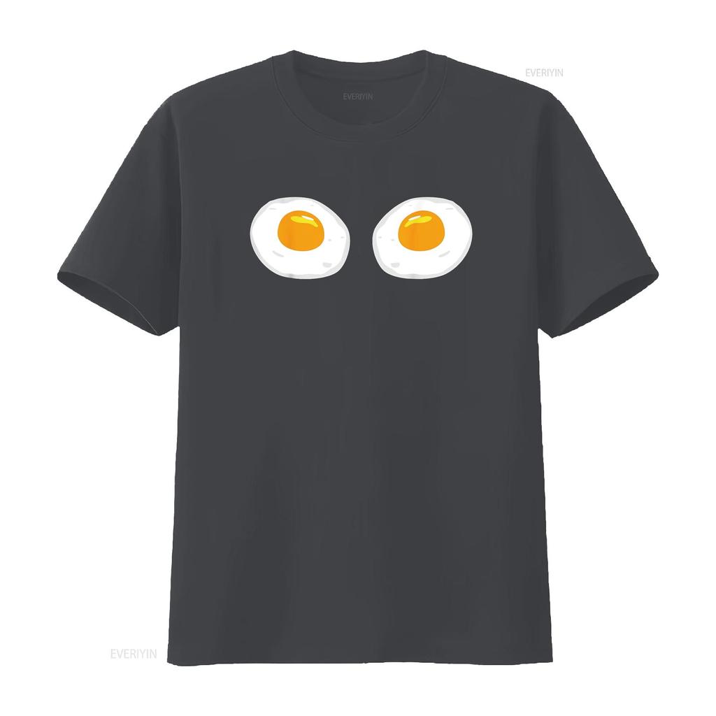 Fried Eggs Funny Bikini Costume Sunny Side Up Egg Brassiere T Shirt Vintage Washed Casual Comfortable Stretched Graphic Homme