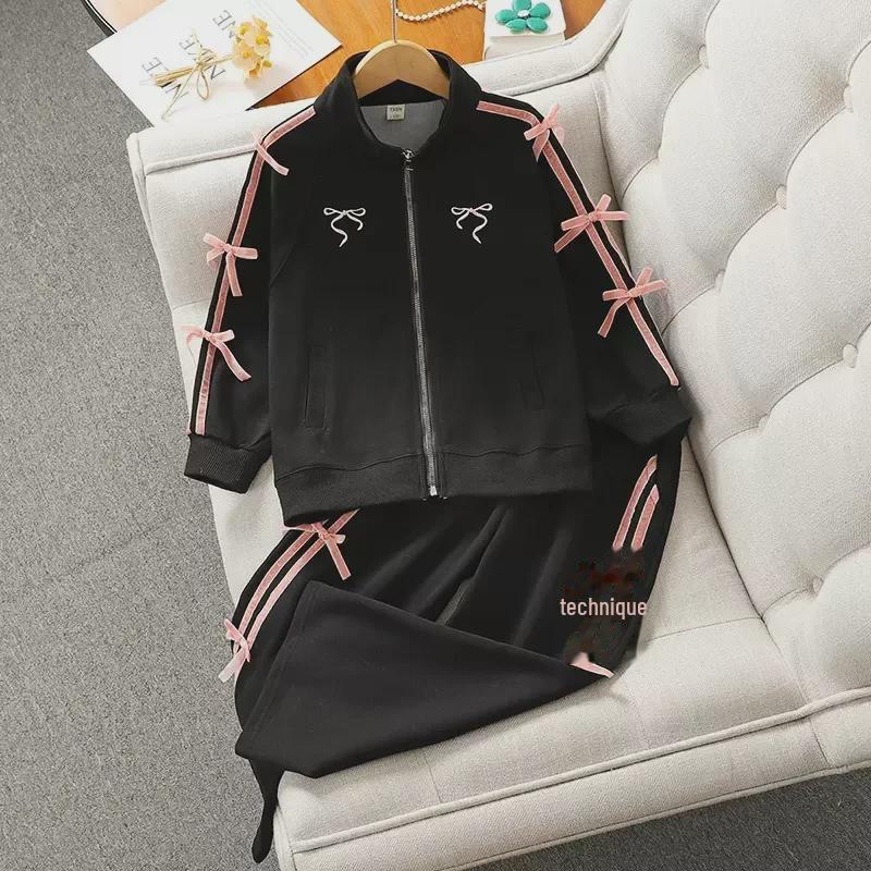 Dívčí ležérní jarní a podzimní kardigan dvoudílný set: Volné kalhoty a bunda pro 12leté. Ideální pro sport a každodenní nošení.