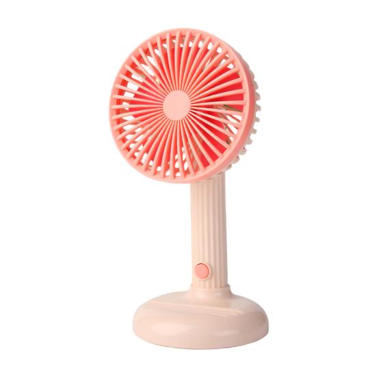 

Personal Handheld Fan with Detachable Base 3 Speeds USB Rechargeable Small Desktop Fan Adjustable 90 Degree Tilt Mini Fan for Travel Indoor Outdoor розовый