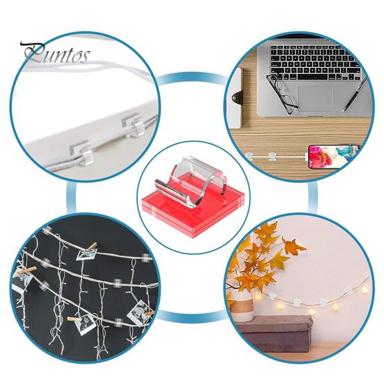 10/50 stk klar kabelhåndteringsklips selvklebende multifunksjonell wirefesteklips klebrig ledningsholder Utendørs Christmas Fairy Light Organizer Clip