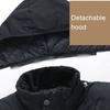 Men Winter Cotton Coat Padded Thick Plush Solid Color Hooded Long Sleeve Soft Button Closure Mid Length Windproof Pockets Elastic