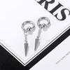 Classcial Spike Dangle Drop Hoop Earrings for Women Men Silver Charms Hoops