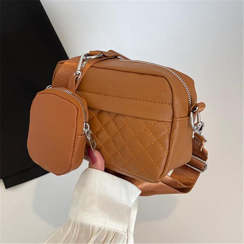 Nuova Borsa a Spalla Trapuntata, Borsa a Tracolla Casual con Cerniera, Borsa Quadrata in PU con Portamonete Piccolo, Carta, Telefono, Fotocamera, Rossetto, Chiavi, Pochette
