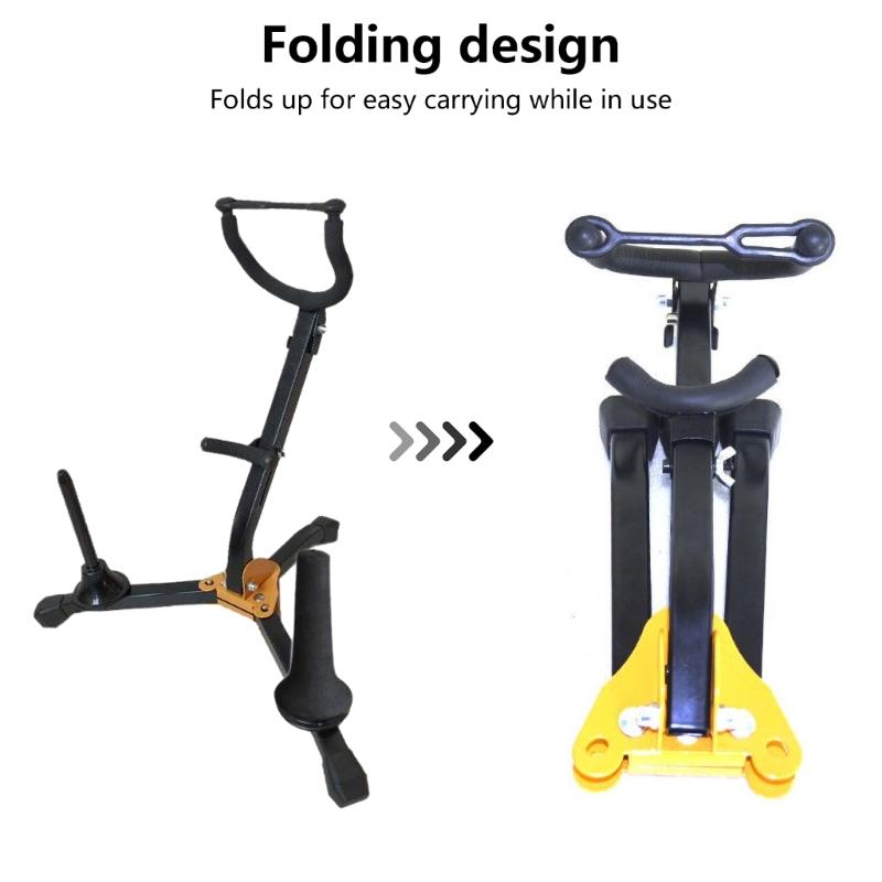 Altos Tenors Saxophone Rack Metal Triangular Base Folding Saxophone Stand Tripods Standing Rack Instrument Accessory