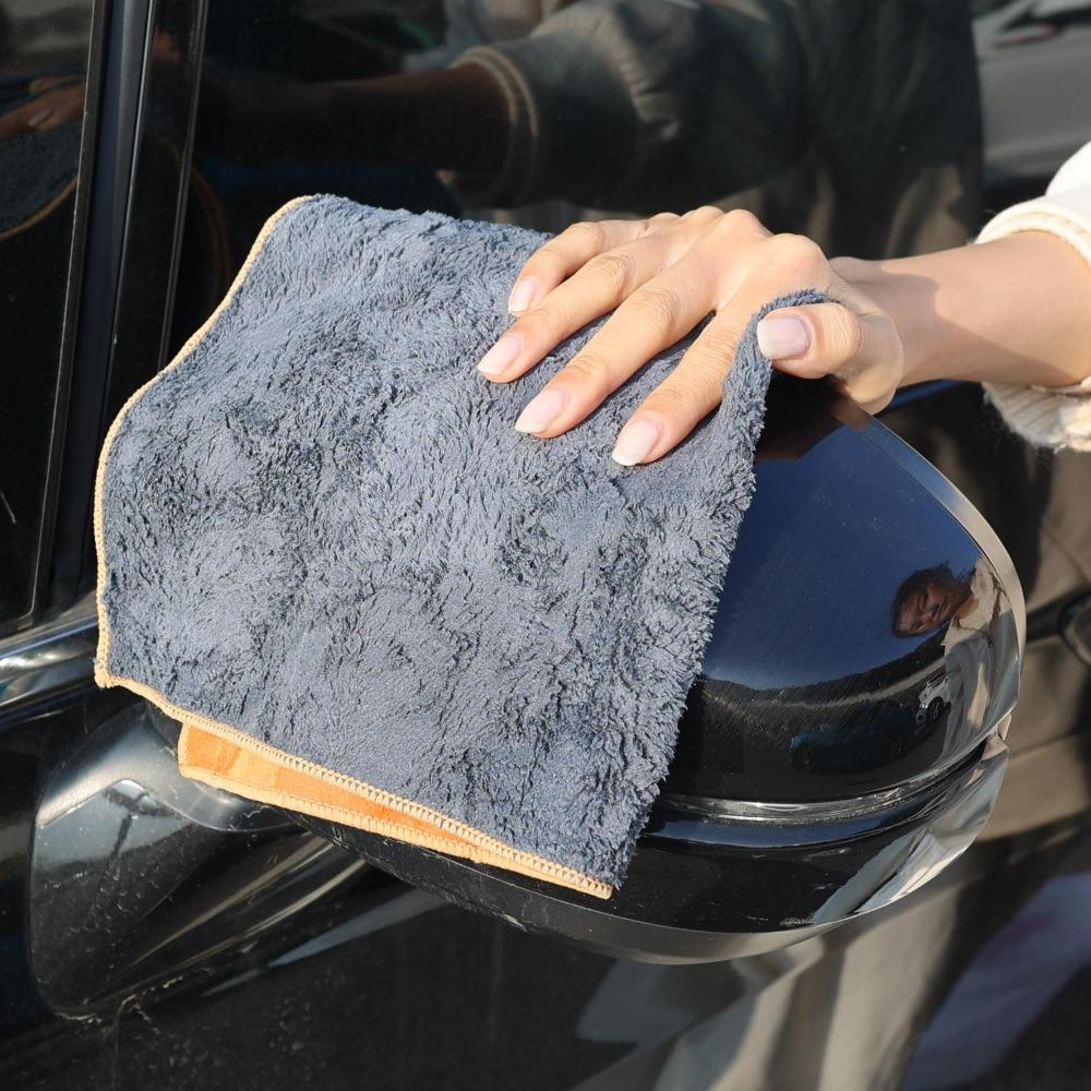 Auto Detailing Towel Suede Coral Fleece Car Wash Cloth Super Thick Soft Drying Rag Scratch Free Paint Care Window Glass Cleaning