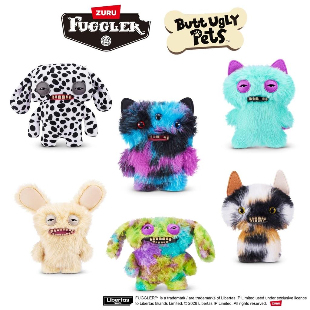 Fuggler Butt Ugly Pets Graf Underoo McGoo Cockapoo Plüschtier Authentisch (15731L)