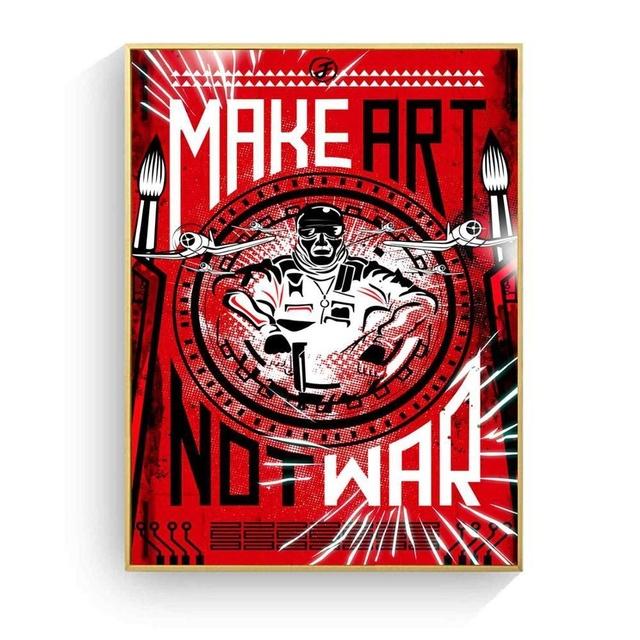 LAIDAO Affiche sur Toile Make Art Not War Affiche Affiches De Style Vintage Mur De La Maison Mur RETR Postes Nouveau Style 50 * 70Cm (No Frame