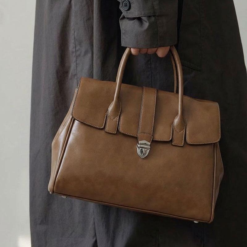 Women's Handbag, New Vegetable Tanned Leather Tote Bag, High-end Sense, Large Capacity Commuting Women's Bag, Fashionable Bag for Women