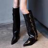 High Heels Women Knee High Boots Pointed Toe Designer Shoes Winter Luxury Dress Pumps 2025 New Sexy Chelsea Botas Mujer