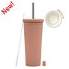 2025 Ceramic Liner Milk Tea Cup Large Capacity 830Ml Thermos Cup Stainless Steel Straw Cup