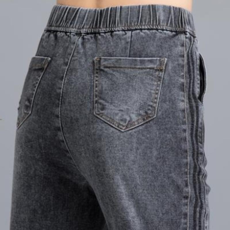 Blugi elastici cu talie înaltă Femeile sunt subțiri și înalte Pantaloni Harlan pentru femei de primăvară și toamnă Pantaloni largi, drepti, ridichi