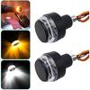 2 PCS Motorcycle Handle Bar End Light Dual Color Turn Signal Light Grip Plug Side Marker Lamp Direction Indicator Lights 12V Daytime Running Lights