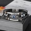 Metal Buckle Bracelets Leather Hand Chain Fashion Wristband  Couple Jewelry Gift